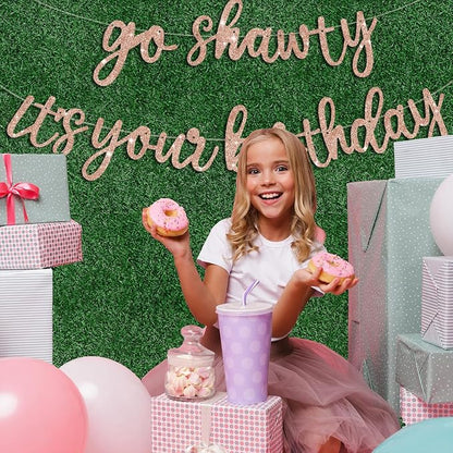 BEISHIDA Rose Gold Go Shawty It's Your Birthday Banner - Image 6