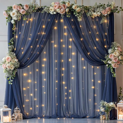 10x10ft Navy Blue Tulle Backdrop Curtain - Image 8