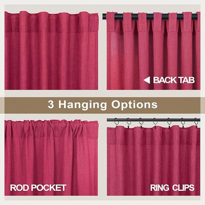 Pitalk Christmas Red Hot Pink Curtains - Image 4