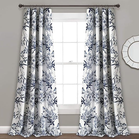 Lush Decor Botanical Garden Curtains Floral Bird Print Light Filtering Window by LushDecor