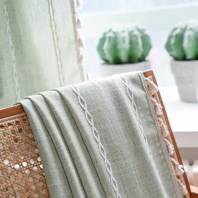 Sutuo Home Sage Green Boho Curtains 72 inch Long - Image 4