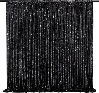 Black Backdrop Curtains 2 Pcs 5FTx10FT Sequin Party Curtains Seamless Background - Image 6
