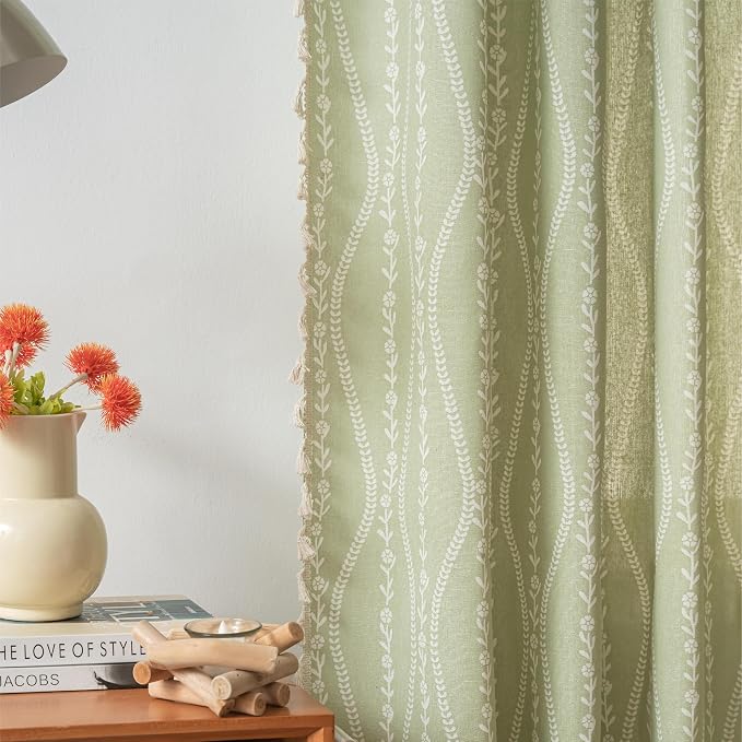 Sutuo Home Green Boho Curtains 84 Inches Long - Image 3