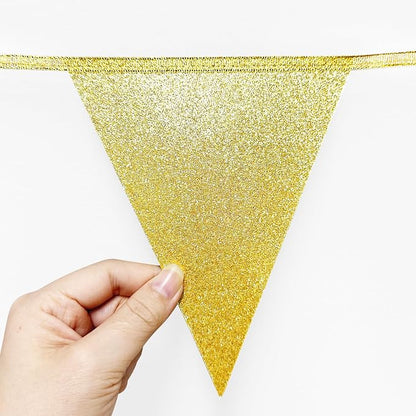 Royal Blue Gold Party Decorations Pennant Banner Flag Glitter Navy Blue and - Image 6