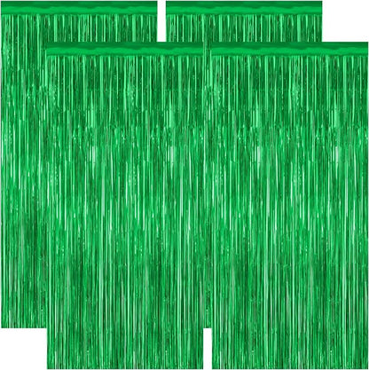ZATAYE 4 Pack Green Christmas St Patricks Foil Curtain Streamer Decorations | by ZATAYE
