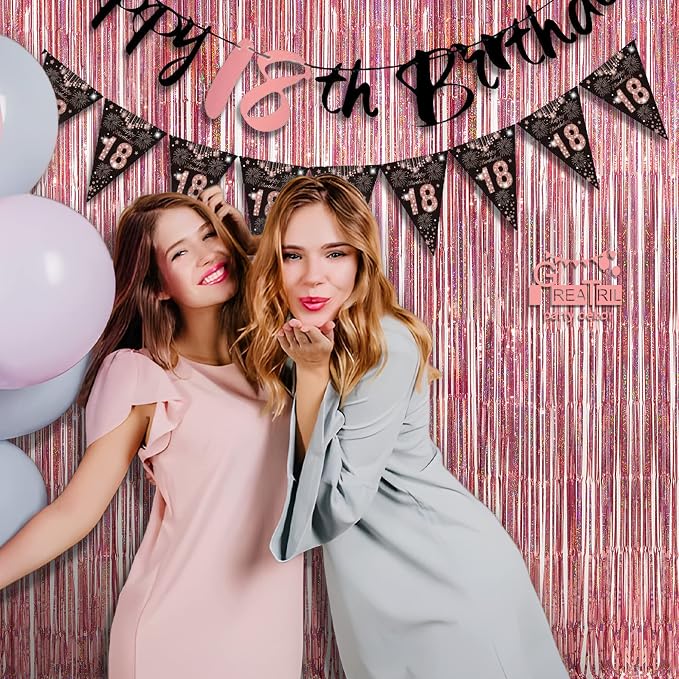 Rose Gold Tinsel Party Backdrop - Image 2