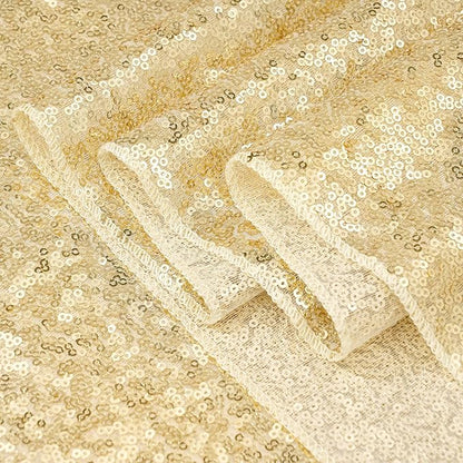 Light Gold Sequin Backdrop Curtains Party Glitter Drapes 2 Pcs 2FTx8FT | - Image 5