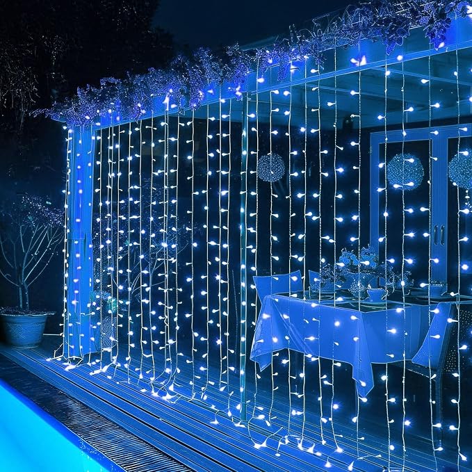 Dazzle Bright 300 LED Curtain String Lights, Christmas Fairy Lights by DazzleBright