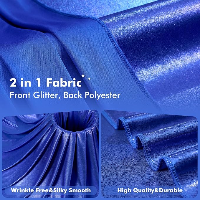 10x10ft Shimmer Royal Blue Sequin Backdrop Curtain - Image 5