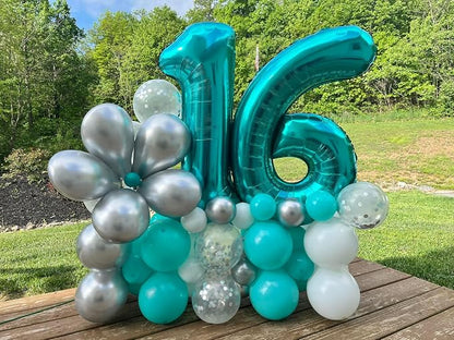 Light Blue Number 5 Balloon 40 Inch, 5th Birthday Decorations Men Women | Foil - Image 4