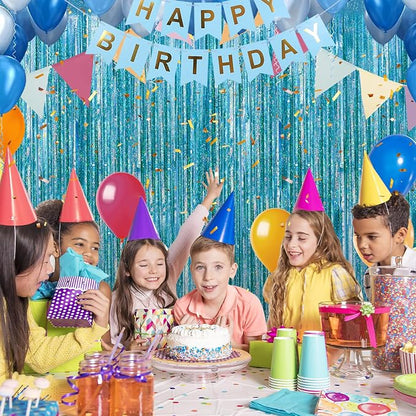 3 Pack 3.3 x 9.9 ft Holographic Blue Tinsel Streamers Party Decorations | Foil - Image 5