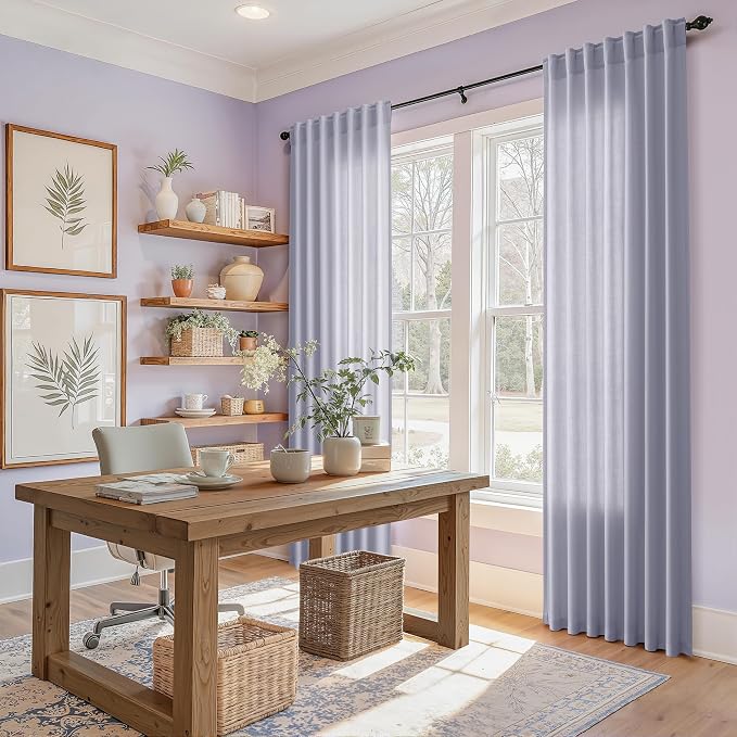 Lavender Purple Linen Curtains 96 Inches Long - Image 8