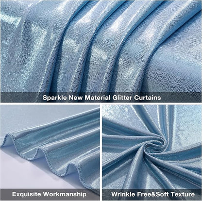 20x10FT Baby Blue Sequin Backdrop Curtain - Image 6