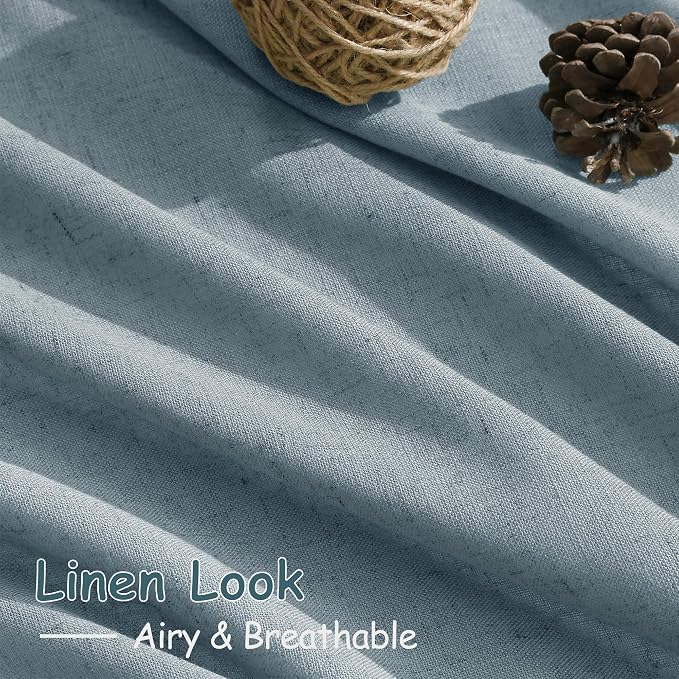 Light Blue Linen Curtains 72 Inch Length - Image 5