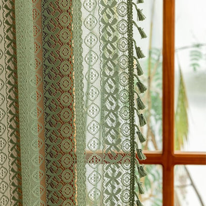 Sutuo Home Boho Lace Curtains 2 Panels 96 Inches Long - Image 9