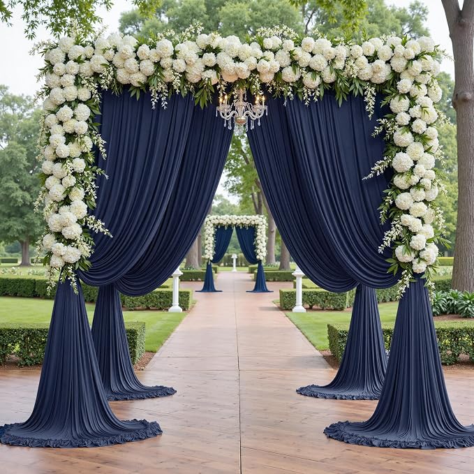 50ft×12ft Navy Blue Backdrop Curtain - Image 2