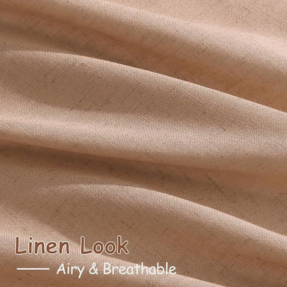 Peach Linen Curtains 84 inches Long - Image 3