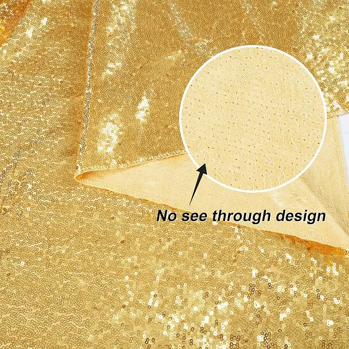Gold Sequin Backdrop 20FTx10FT NO See-Through Photobooth Backdrop Curtains - Image 4