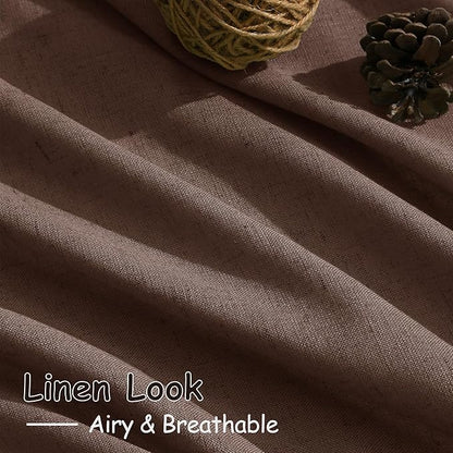 Mocha Mousse Curtains 102 Inches Long 2 Panel Set Back Tab Rod Pocket Linen - Image 5