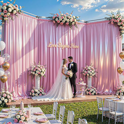 30x10ft Pink Glitter Backdrop Curtain - Image 2