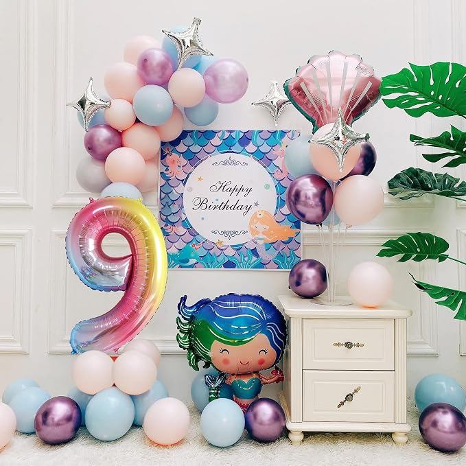 40 Inch Number Balloons 0-9 Rainbow Gradient Large Number 9 Balloons, Digital - Image 2