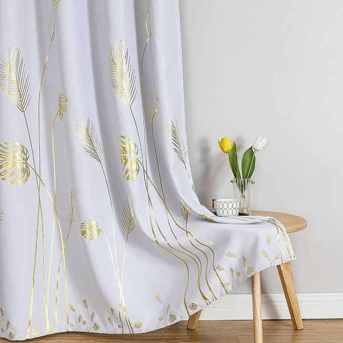 Greyish White Thermal Insulted Curtains 96 Inches Long Room Darkening Light - Image 7