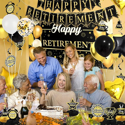 Retirement Party Decorations, Retirement Balloons, Sash Hanging Swirls - Image 7