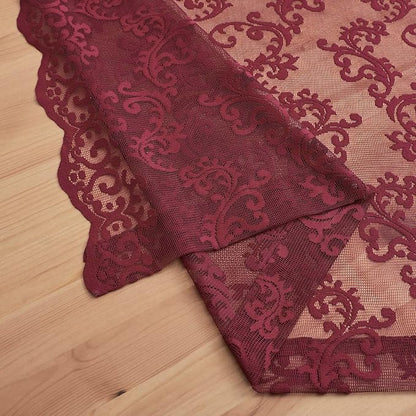 FOLKSIDE Burgundy Lace Curtains 84 Inches Long 2 Panels - Image 7