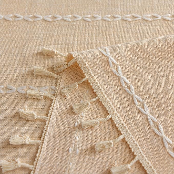 Sutuo Home Boho Curtains for Bedroom Living Room, Light Filtering Linen - Image 6