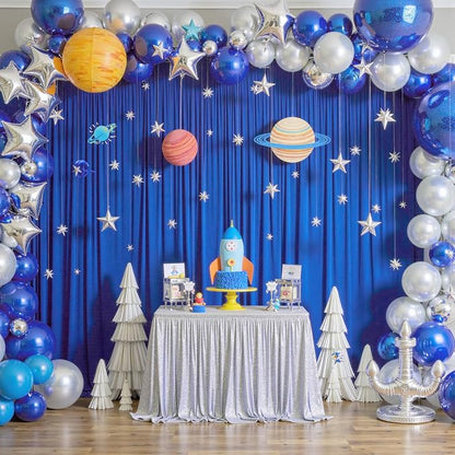 10ft x 8ft Wrinkle Free Royal Blue Backdrop Curtains - Image 3