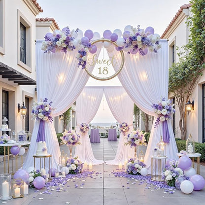 14ft x 10ft White Backdrop Curtains - Image 6