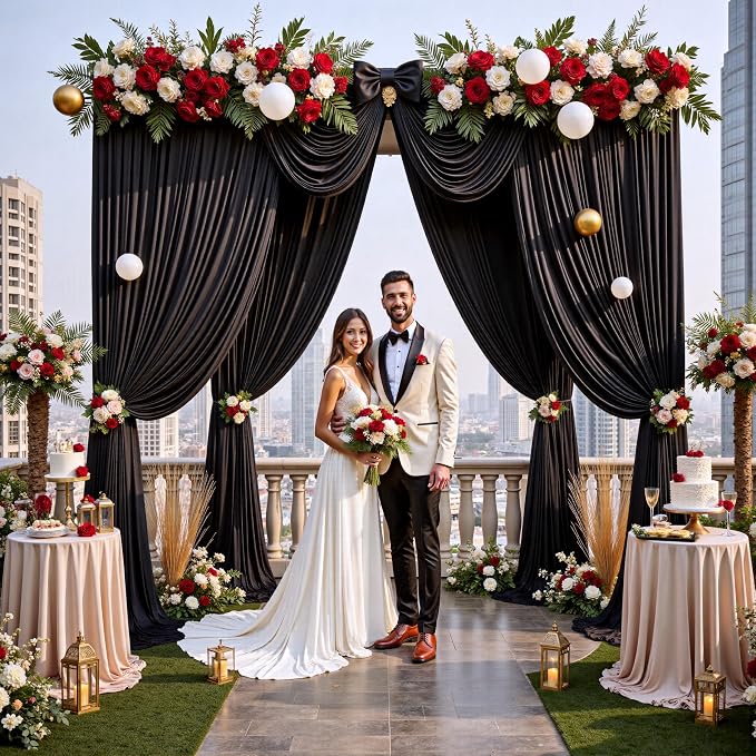 20ftx12ft Wrinkle Free Black Backdrop Curtains - Image 5