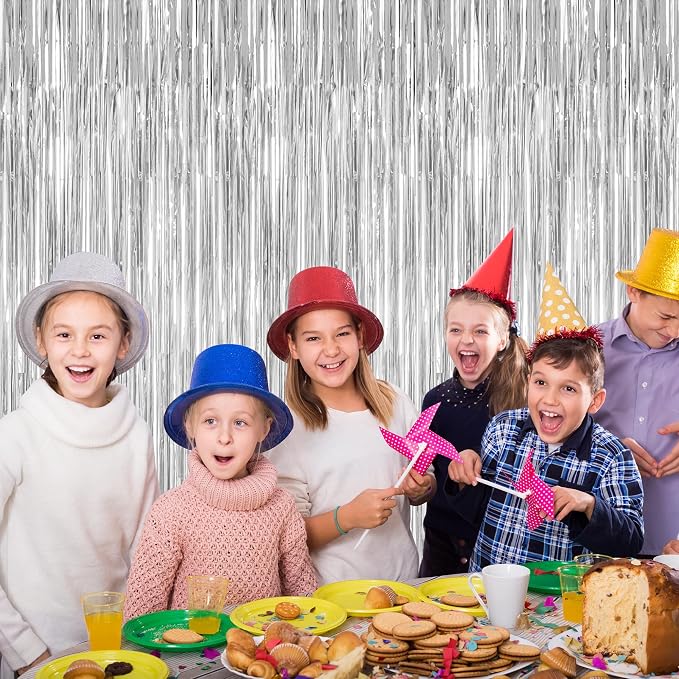 12 Pack Silver Backdrop. 3.28 FT x 7.05 FT Birthday Decorations, Metallic - Image 6