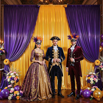 10x10 ft Purple Glitter Backdrop Curtain - Image 6