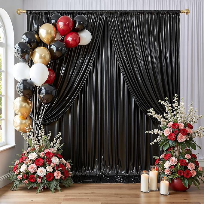 gogoparti 20x10FT Black Sequin Backdrop Curtain - Image 8