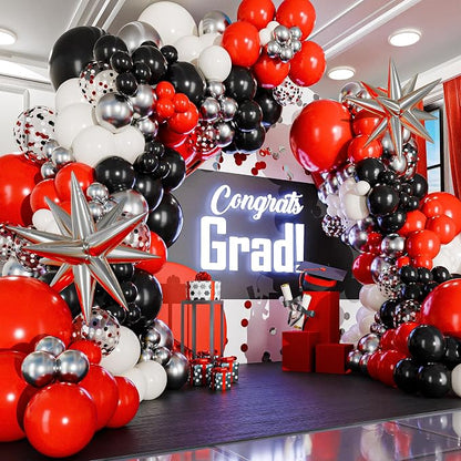 ALL-IN-1 Red Black and White Balloon Arch Kit - Image 5