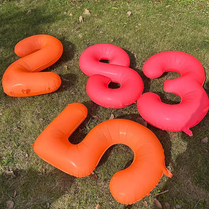 Orange Birthday Number 4 Balloon 40 inch Fluorescent Orange Number 4 | Helium - Image 6