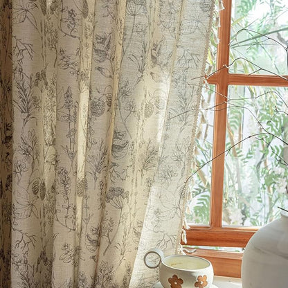 ENJOYBRIDAL Floral 96 Inch Curtains Vintage 2 Panels Drapes Rod Pocket Semi by ENJOYBRIDAL