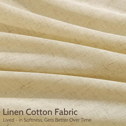 Cream Yellow Linen Curtains 102 Inches Long - Image 4