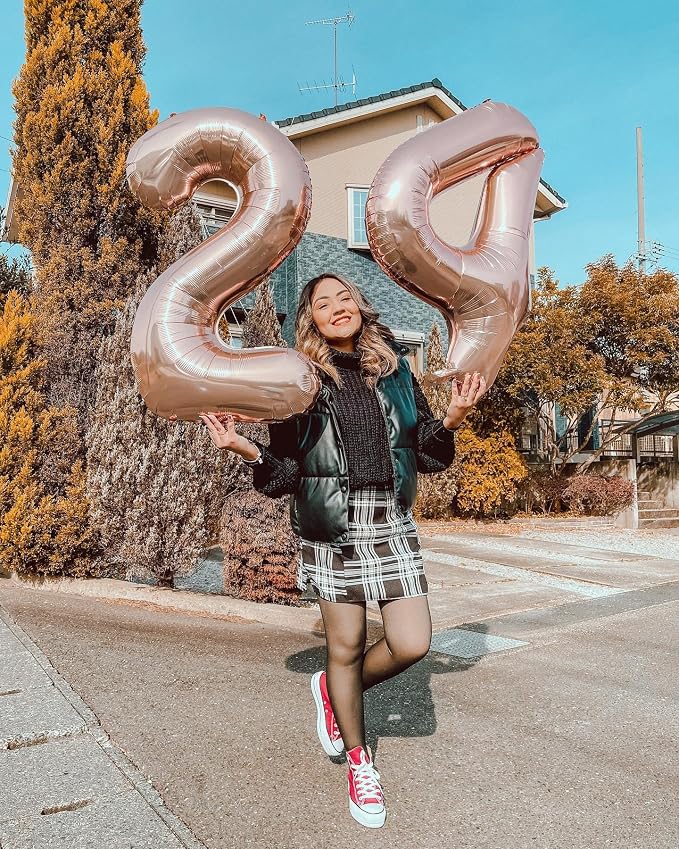 Rose Gold Number 8 Balloon 40 Inch, 8th Birthday Decorations Men Women | Foil - Image 4