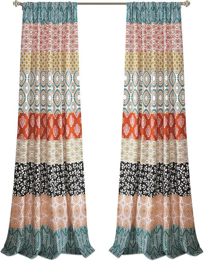 Lush Decor Bohemian Stripe Window Curtain Panels, Pair 52" W x 95" L Turquoise - Image 7