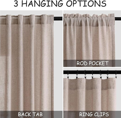 Oatmeal Linen Curtains 84 Inches Long - Image 3