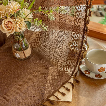Sutuo Home Dark Coffee Lace Boho Curtains - Image 5