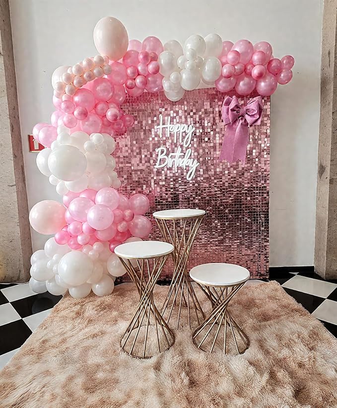 Pink Shimmer Wall Backdrop 12 Panels Cover 4 x 3 Ft, Photo Backdrops - Image 6