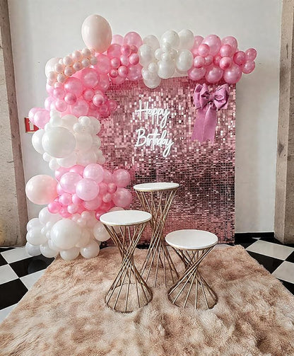 Pink Shimmer Wall Backdrop 12 Panels Cover 4 x 3 Ft, Photo Backdrops - Image 6