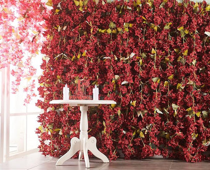 Artificial Flower Garland 2pcs 5.6ft Floral Hydrangea Vine Decor Red Flower | - Image 2