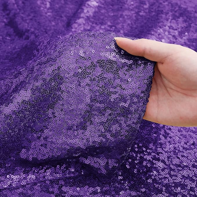 Sugargirl Purple Sequin Backdrop Curtain 6 Panels 2FTx8FT Glitter Purple - Image 5