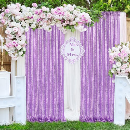 Lavender Sequin Backdrop Curtains-1 Panel 5FTx8FT Light Purple Backdrop - Image 7