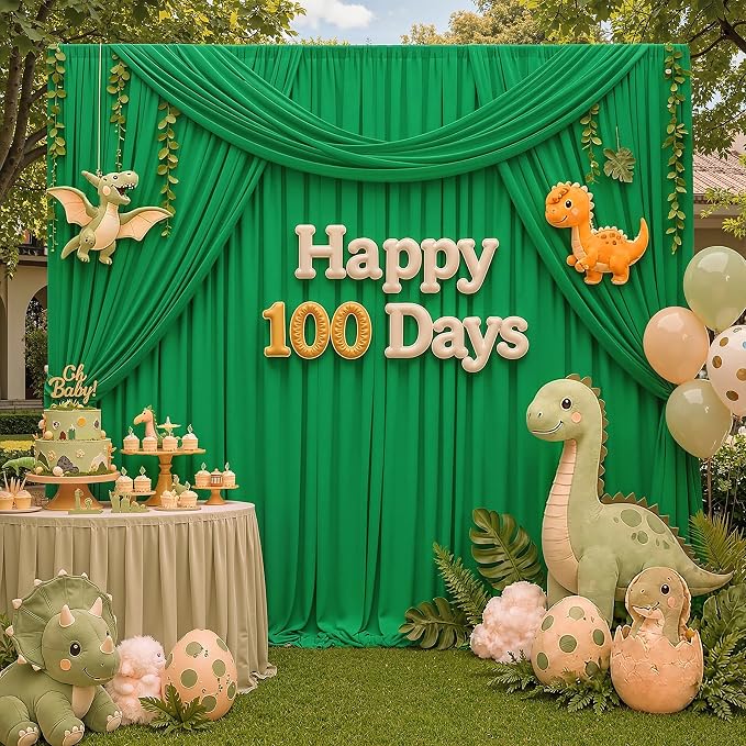10ft×12ft Wrinkle Free Green Backdrop Curtain - Image 3