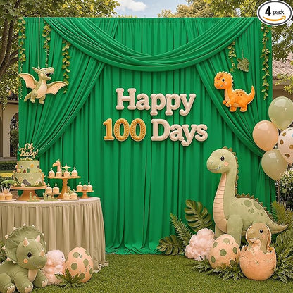 20ft×12ft Wrinkle Free Green Backdrop Curtain by ENJOYYOURPARTY
